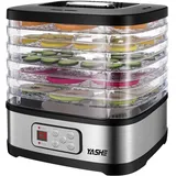 yashe GGJ-261B Dörrautomat mit LED-Display, Temperaturregelung 35-70°C & 72-Stunden-Timer, 5 höhenverstellbaren Tabletts, Dörrgerät für Obst und Gemüse, 240 Watt, BPA-frei