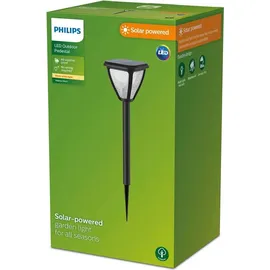 Philips Outdoor Solar Vapora Sockelleuchte Spiess 1.5W, Tageslichtsensor schwarz