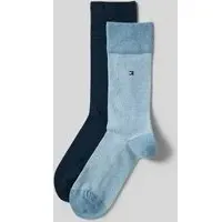 Socken mit Label-Details im 2er-Pack Modell 'Birdeye', Bleu Melange, 43/46