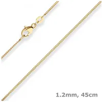 Schmuck Krone Goldkette 1,2mm Panzerkette aus 585 Gelbgold 45cm, Gold 585 goldfarben