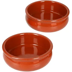 2x BERLIN Cazuela Schale bauchig Ø15,7cm Tonware Gr. M mediterran Antipasti