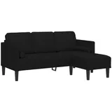 vidaXL Sofa 3-Sitzer L-Form Schwarz 160 cm Stoff