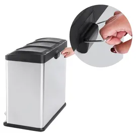 Songmics Mülleimer 54 l Silber/Schwarz