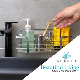 Intirilife selbstklebende Duschablage in Silber - Duschen, Duschablagen