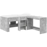 vidaXL Hochbett mit Schreibtisch für Kinder 2 Stk. 0 x 0 cm  grau