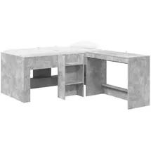 vidaXL Hochbett mit Schreibtisch für Kinder 2 Stk. 0 x 0 cm  grau