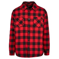URBAN CLASSICS Padded Check Flannel Shirt in Schwarz, Größe M
