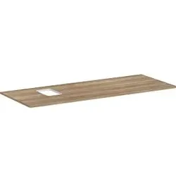 hansgrohe Xelu Q Konsole 54123230 1360 x 550 mm, Ausschnitt links, Aufsatzwaschtisch mit Hahnloch, Eiche Natur