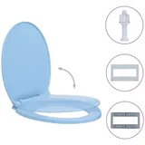 vidaXL Toilettensitz mit Absenkautomatik Blau Oval