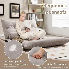 Costway Bodensofa 3 in 1 Polyester 0 x 0 x 0 cm Grau mit Kissen