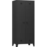 [en.casa] Kleiderschrank Hankasalmi 180x90x40 cm Schwarz