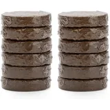 the cat ladies 12er Pack Erdscheiben Kokoserde - 12x Anzuchterde mit Kokosfaser - 12er Set Erde mit Kokosfasern für Pflanzen - Zimmerpflanzenerde Kokosfasererde - 12x Kokos Erde