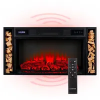 Klarstein Elektrokamin Villarrica, elektrischer Kamin mit Heizfunktion Heizlüfter elektrischer Kaminofen schwarz