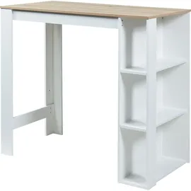 [en.casa] Bartisch Danderyd 120 x 60 x 106 cm Weiß/Eicheoptik
