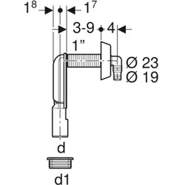 Geberit UP-Geruchsverschluss mit Anschluss,
