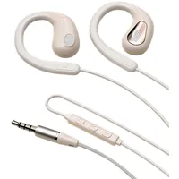 fesoklaf Kabelgebundene Open-Ear-Kopfhörer, Sport-Kopfhörer mit beiden 3,5-mm-Typ-C-Drähten, Kopfhörer mit Mikrofon-Lautstärkeregler und Ohrbügel für Laufen, Radfahren, Workouts (3,5 mm - Weiß)