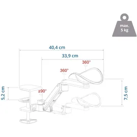 HJH Office Armstütze RELEX RT1 / Schwarz