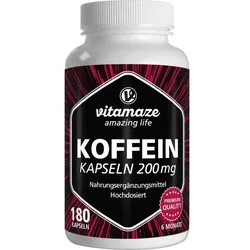 KOFFEIN 200 mg hochdosiert Kapseln 180 St.