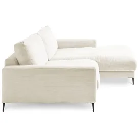 KAWOLA Ecksofa Cara Cord Recamiere rechts cremeweiß