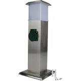 Unitec Edelstahlsäule 2 Steckdosen, ohne Kabel