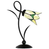 Casa Padrino Art Deco Tiffany Tischleuchte Schwarz / Gelb / Grün H. 40 cm - Tiffany Leuchten