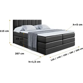 altdecor Moeti King 120 x 200 cm H3/H4 Schwarz