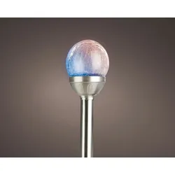 Lumineo LED Solar Außenleuchte 30cm Edelstahl Glas Farbwechsel