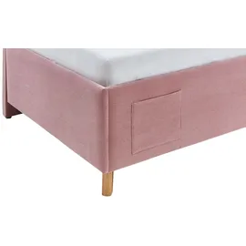 Sofa.de Polsterbettgestell mit USB-Anschluss ¦ rosa/pink ¦ Maße (cm): B: 100 H: 90