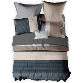 Traumschlaf Newport Gestreift Grau 135 x 200 cm + 80 x 80 cm