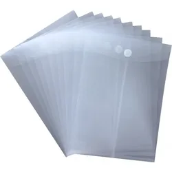 Dokumententaschen mit Klettverschluss A4 hoch, transparent natur, aus PP - 10 Taschen