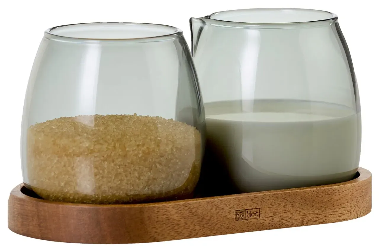 Ad Hoc Milch- und Zuckerglas 3-tlg. YUNA - B/H/T ca. 16.00x7.50x8.50