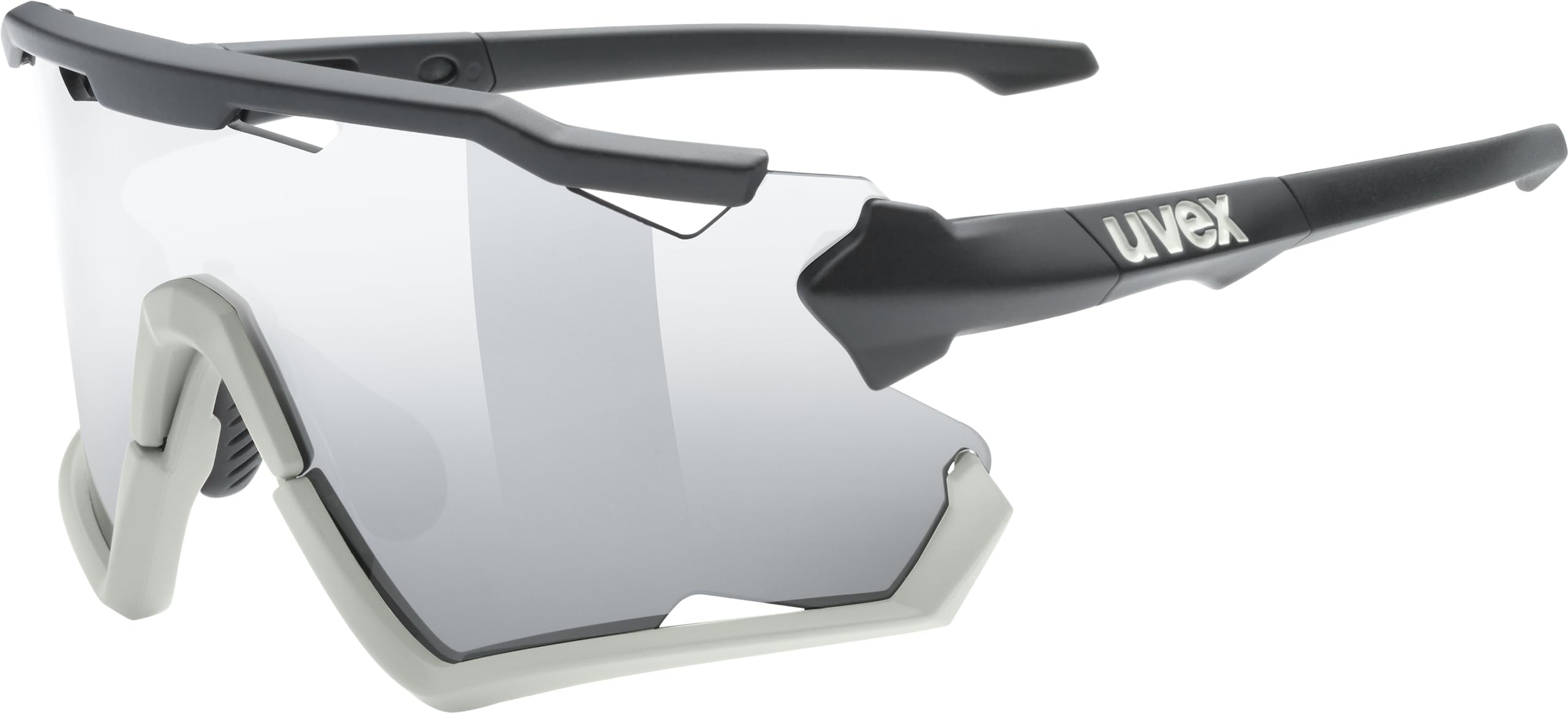 uvex sportstyle 228 - Sportbrille für Damen und Herren - beschlagfrei - abnehmbarer Rahmen - black sand matt/silver - one size