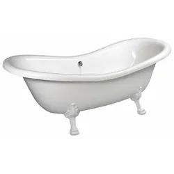 CHARLESTON Freistehende Badewanne 188x80x41cm, Füsse weiss