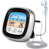 Küchenthermometer, Fleischthermometer Mit Extra Langer Sonde, Sofortanzeige, Für Grillzwecke. – Crezuo