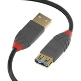 Lindy USB-A 2 m Schwarz/Grau