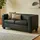 Mendler Couch Leder 2-Sitzer Schwarz