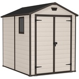 6x8DD Gartenhaus wetterfest 7.6m3, Kunststoff, Outdoor, Außenmaße: BxTxH:185 x 236 x 227 cm, Innenmaße: 169 x 222 x 219 cm, beige