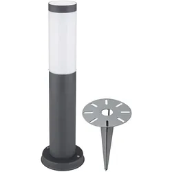 LED Sockelleuchte, Edelstahl anthrazit, Höhe 45 cm