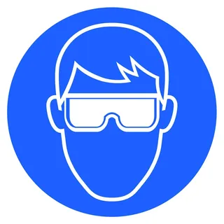 10 Stück Schutzbrille Aufkleber Augenschutz tragen Sticker Ø 9,5cm Gebotszeichen mit UV Schutz Hinweiszeichen für Außenbereich Innenbereich von STROBO