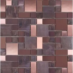 Premium Mosaic Stone Kupfermosaik metallisch braun 30x30 cm matt/glanz MOS4823CO