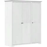 vidaXL Kleiderschrank BODO Weiß 146x53,5x173 cm Massivholz Kiefer
