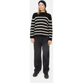 CAMEL ACTIVE Strickpullover mit Streifen Schwarz / Weiß S