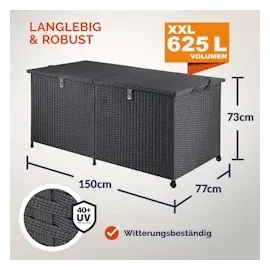 CASARIA XXL Auflagenbox 150cm Schwarz
