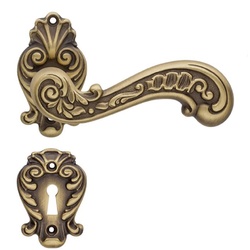 Casa Padrino Barock Türklinken Set Messing Patiniert 14,1 x H. 8,4 cm - Barock Türgriffe