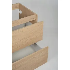 Rodan | Waschbeckunterschrank 80 CM - Eiche Hell - Badmöbel, Badezimmerschränk, Badezimmermöbel, Waschtischunterschrank - Hellbraun
