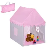 Relaxdays Spielzelt Haus Grau,Rosa