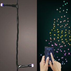 Lumineo Mehrfarbige Bluetooth-Tanz-LED-Girlande, 14,9 m, 100 L: