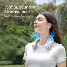 JISULIFE Neck Fan 3 4000 mAh Nackenventilator Grau