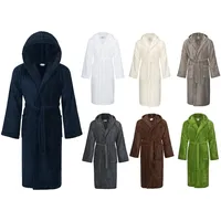 Bademantel mit Kapuze Modell 602 100% Baumwolle Frottee Premium-Soft-Qualität nachtblau-3XL - 3XL