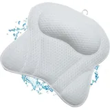 penelife Badewannenkissen mit 6 Saugnäpfen - Ergonomisches Badekissen mit 4D Luftmaschen Technologie - Nackenkissen für eine optimale Entspannung... - weiß
